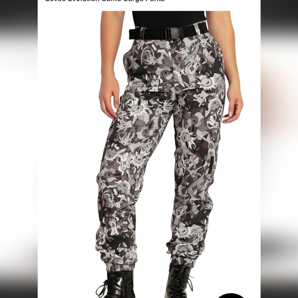 Evee Evolution Camo Cargo Pants, Pokemon collection from Blackmilk - Picture 10 of 11
